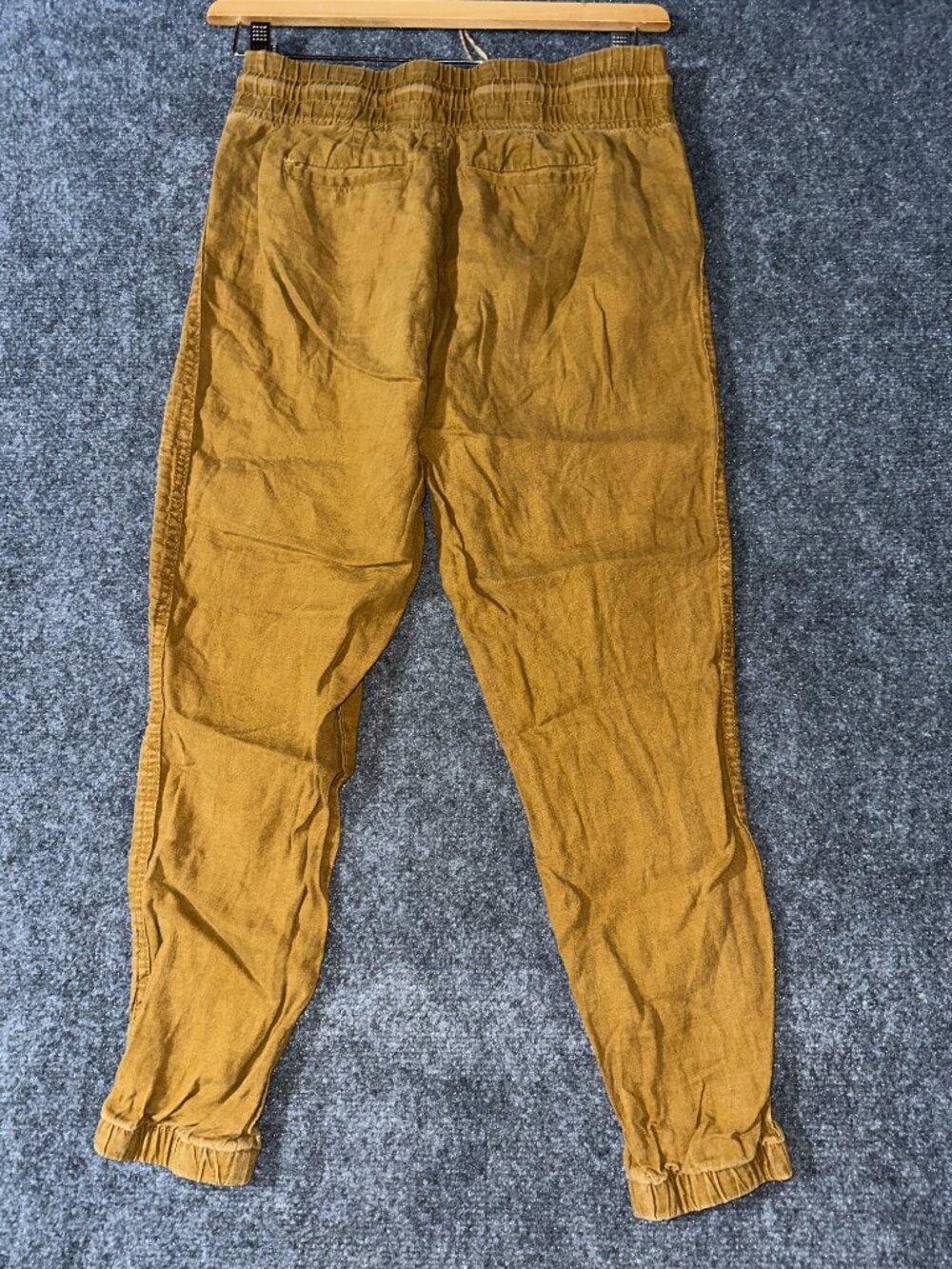 Athleta Pants Women 2 Cabo Linen Jogger Brown Gold Linen Zip Pockets Tie Waist - Picture 6 of 7